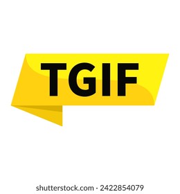 TGIF Text In Yellow Ribbon Rectangle Shape For Thank God Its Friday Information Announcement Business Marketing Social Media
