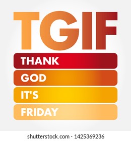 TGIF - Thank God It's Friday acronym, concept background