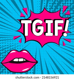 TGIF - Thank God It's Friday acronym. business concept background. vector illustration concept with keywords and icons. lettering illustration with icons for web banner, flyer, landing pag