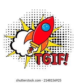 TGIF - Thank God It's Friday acronym. business concept background. vector illustration concept with keywords and icons. lettering illustration with icons for web banner, flyer, landing pag