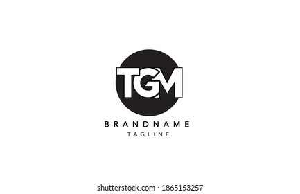 TGM Alfabetización inicial Letra círculo logo Diseño Plantilla Vector Ilustración