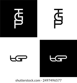 tgp lettering initial monogram logo design set
