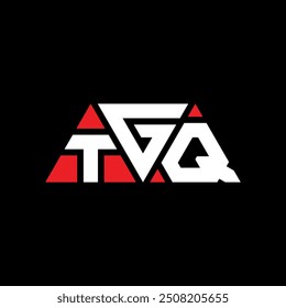 Diseño del logotipo de la letra del triángulo de TGQ con la forma del triángulo. Monograma de diseño de logotipo triángulo TGQ. Plantilla de logotipo de Vector triángulo TGQ con color rojo. Logotipo triangular de TGQ Diseño simple, elegante y lujoso.