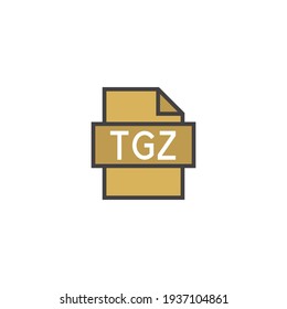 TGZ file format icon. Simple filled outline style. Archive, attachment, data, extension, filetype, gzip concept. Vector illustration isolated on white background. EPS 10. 