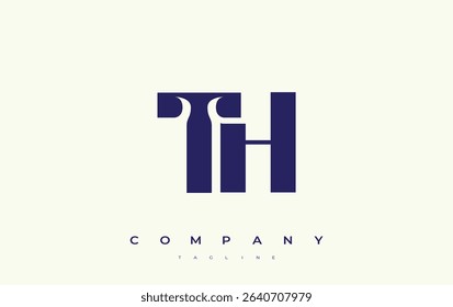 TH Abstract Geometric Logo Design. Modern and elegant logo design with simplistic typography elements, showcasing branding excellence.