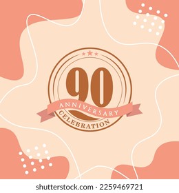 th anniversary celebration logo vector design with brown color background and  brown color later abstract design 