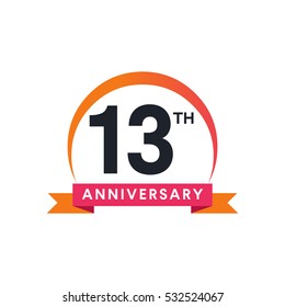  Th anniversary ribbon logo with crescent moon shape