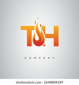 TH Creative Fire Letter Logo Design