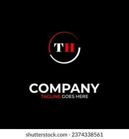 TH creative modern letters logo design template