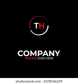 TH creative modern letters logo design template