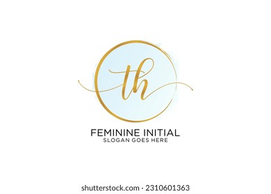 El logotipo de escritura a mano con la firma del vector de plantilla de círculo, boda, moda, floral y botánica con plantilla creativa.