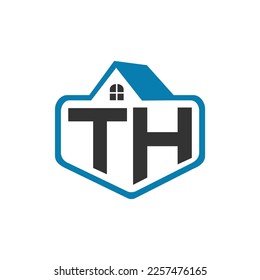 TH home logo design. Vector image