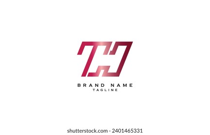 TH, HT, Abstract initial monogram letter alphabet logo design