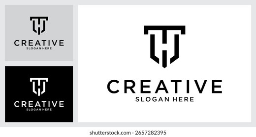 TH oder HT Anfangsbuchstabe Logo Design Vektor Vorlage