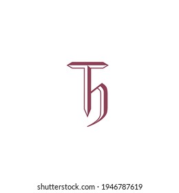 TH or HT letter classic vintage logo icon sign symbol design concept. Vector illustration