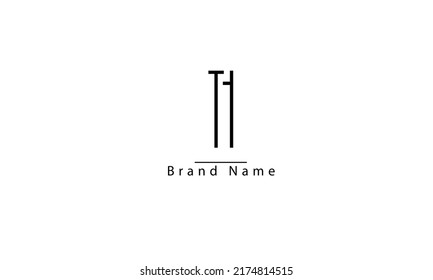 Plantilla de monograma del logotipo del vector abstracto TH T H