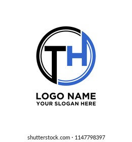 TH initial circle logo template vector