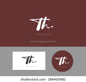 LA escritura manual inicial o el logotipo manuscrito para la identidad. Logo con firma y estilo dibujado a mano.