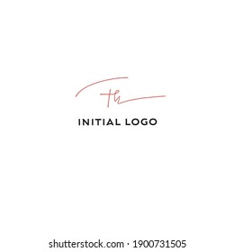 th initial handwriting logo for identity