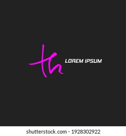 th initial handwriting logo for identity