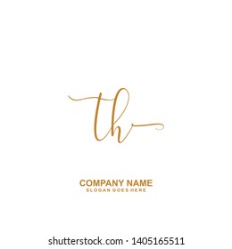 TH Initial handwriting logo vector