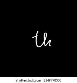 th initial handwriting logo vector