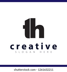 th initial letter logo vector template