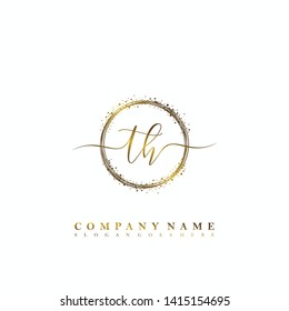 TH Initial luxury handwriting logo vector