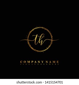 TH Initial luxury handwriting logo vector