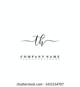 TH Initial luxury handwriting logo vector