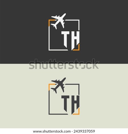TH initial monogram logo with square style design. [[stock_photo]] © 