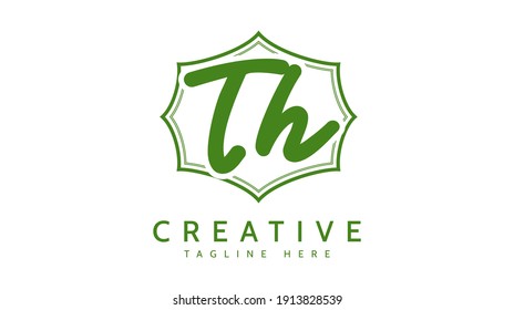 TH Initials, handwriting logo vector