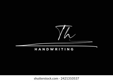 TH initials Handwriting signature logo. TH Hand drawn Calligraphy lettering Vector. TH letter real estate, beauty, photography letter logo design.