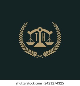 TH initials for law firm logo icon design vector image