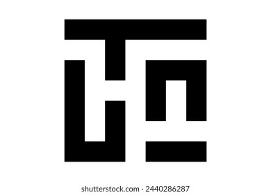 TH initials logo simple vector template black color