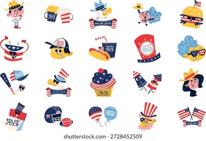 La Ilustración vectorial De Ilustraciones De Julio E Independencia. Plantilla de diseño de símbolos de ilustración para elemento de interfaz de usuario móvil de Web.