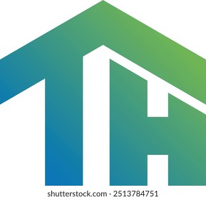 TH-Buchstabe mit Home-Logo-Design