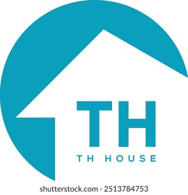 TH-Buchstabe mit Home-Logo-Design