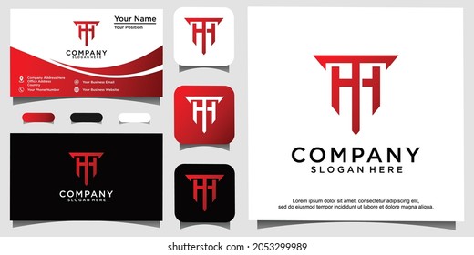 vector de diseño del logotipo de la letra TH