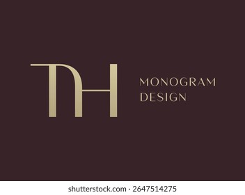 TH letter logo icon design. Classic style luxury initials monogram.