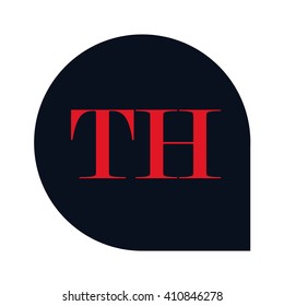 TH Letters red , Abstract black background logo, Design identity in shape, Alphabet letter