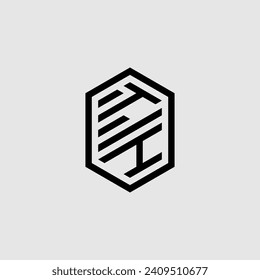 Monograma geométrico de línea TH con diseño profesional de alta calidad que se imprimirá bien