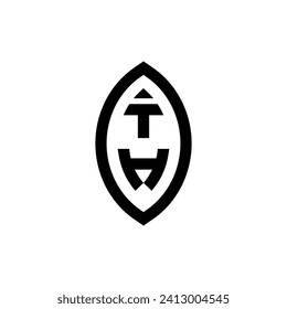 Monograma geométrico de línea TH con diseño profesional de alta calidad que se imprimirá bien
