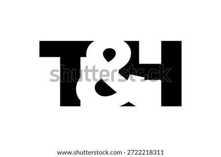TH logo design in bold style. Black white identity symbol. Modern typography emblem. Corporate branding icon. Minimal business template.