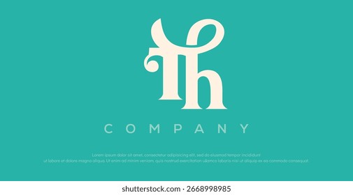 TH Logo Design Template Vektor Grafik Branding Element.