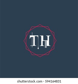th logo letter initial, Abstract Polygonal Background Logo, design for Corporate Business Identity,flat icon, Alphabet letter