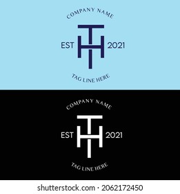 Logo TH - Logotipo de marca de Word moderna. Letra T y H