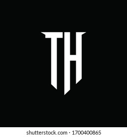 TH Logo-Monogramm mit Design-Design-Design-Vorlage für Embleme-Schilde