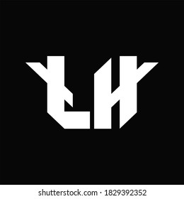 TH Logo monogram with single wings design template on black background