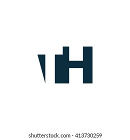 TH Logo. Vector Graphic Branding Letter Element. White Background